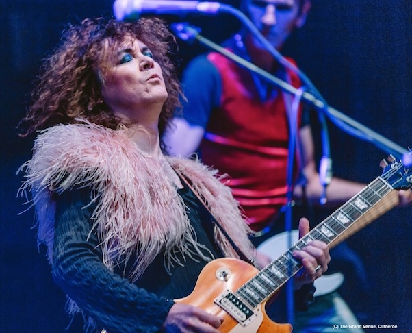 SWEENEY ENTERTAINMENTS PRESENTS
www.sweeneyentertainments.co.uk
T∗REXTASY
The Marc Bolan 40th Commemorative Anniversary Tour
Celebrating 25 Years of T.Rextasy!

Swansea Grand Theatre � Friday 25th August 7.30pm

