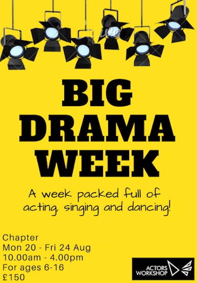 Actors Workshop have an exciting opportunity for young people this summer at Chapter
