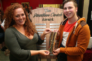 Boys Aloud singer Dan Hampton becoming first winner of a prestigious new award for young people who make a significant contribution to theatre